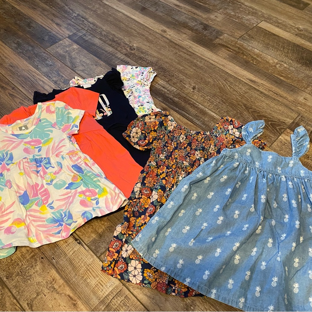 6pc GAP Kids Dress Collection - Floral, Denim, and Bright Colors